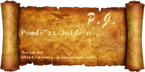 Pomázi Jolán névjegykártya